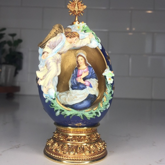 Franklin Mint Holiday House Of Faberge Egg The Annunciation